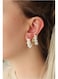 White Color Natural Stone Detail Earring Set