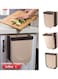 Wall Mounted Folding Waste Bin Beige/Black 29x25cm