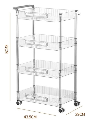 Versatile 4 Layered Rectangular Shaped Floor-standing Fruit and Vegetable Storage Rack
