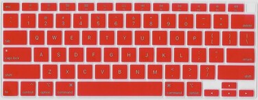 US Layout English language Silicone Keyboard Cover Skin For MacBook Air 13" 2020 With Touch ID Model:- A2179/A2337 M1 Chip, Keyboard Accessories" Wine Red