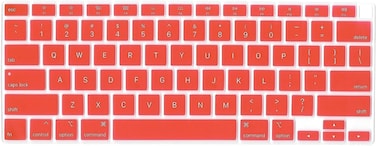 US Layout English language Silicone Keyboard Cover Skin For MacBook Air 13" 2020 With Touch ID Model:- A2179/A2337 M1 Chip, Keyboard Accessories" Red