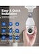 Smart Light Bulb Camera with 360&deg; Coverage and App Control