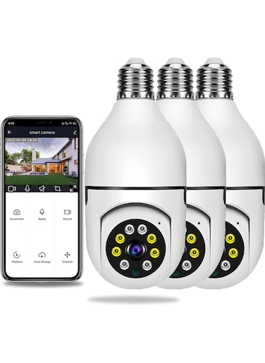 Smart Light Bulb Camera with 360&deg; Coverage and App Control