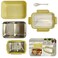 Stainless Steel Lunch Box with Removable Inner Tray, Leak-Resistant Silicone Seal, 2 Compartments, 19 &Atilde;&mdash; 14 &Atilde;&mdash; 5 cm, Rectangular, Light Blue Blush Pink Soft Yellow &acirc;&euro;&ldquo; SOBHYS (Soft Yellow)