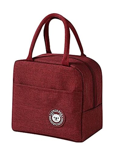 Lunch bag ,lunch box bag with Insulated Material for Women, Man, Office, School, College , Beach, Picnic, Fishing, Hiking, Travel, Cooler Tote Bag ( RED )