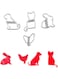 JSA 4pcs Pet Animals Shape Cookies Fondant and Dough Cutter and Imprint, Drawing Stencils, Kids Educational Toys