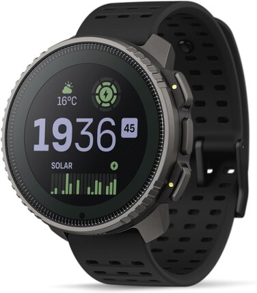 Suunto Vertical Solar GPS Sports Watch, Running Watch With 60-Day Battery Life, 95+ Multisport Smartwatch With Touchscreen, Advanced HR Health &amp; Recovery Support, Dual-Gnss, TI Black