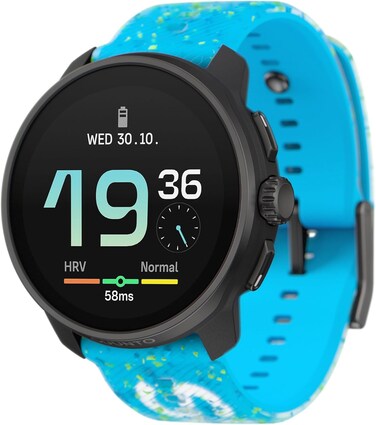 Suunto Race S GPS Sports Watch, High-Res Amoled Touchscreen With 13D Standby, Dualband Gnss, Global Offline Map, Advanced Training &amp; Recovery Insights, 95+ Multisports, Compact &amp; Light, Power Blue