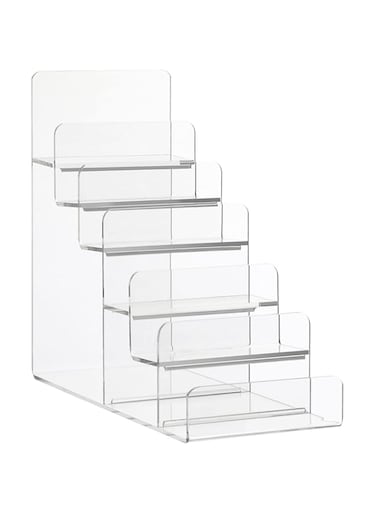 Cabilock 6 Layer Acrylic Purse Stand Wallet Holder Jewelry Glasses Display Rack Acrylic Storage Organizer Purse Display Shelf for Cosmetic Jewelry Glasses Wallet Figure Handbag