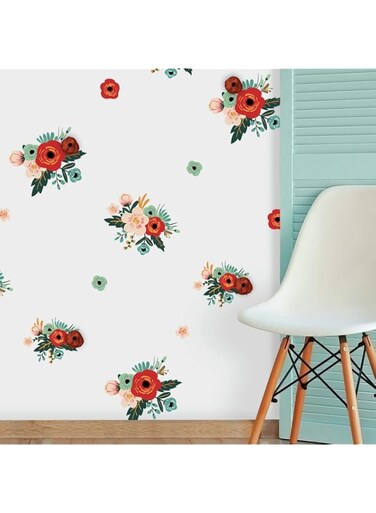 RoomMates Mini Floral Peel And Stick Wall Decals with 3D Embellishments