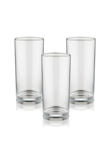 380ML Clear Glass Set of 3 Long Glass Double Old Fashioned Rocks Glass Made In Turkey Premium Tall Tumbler Drinkware for Water Juice and Cocktails