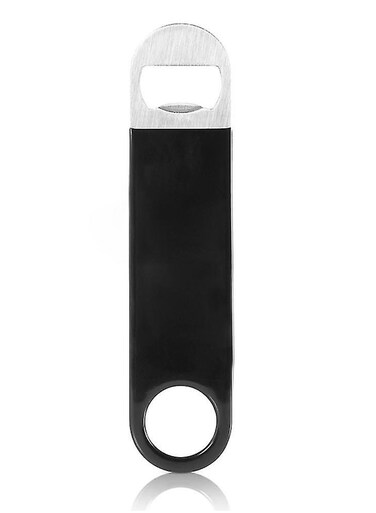 Stainless Steel Bottle Opener with Black Vinyl Grip