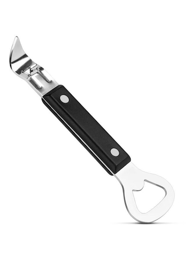 Can Punch Opener with Non-Slip Handle, 2-in-1 Stainless Steel Beer Bottle and Can Opener, Rust-Resistant and Compact, for Kitchen, Bar, Camping