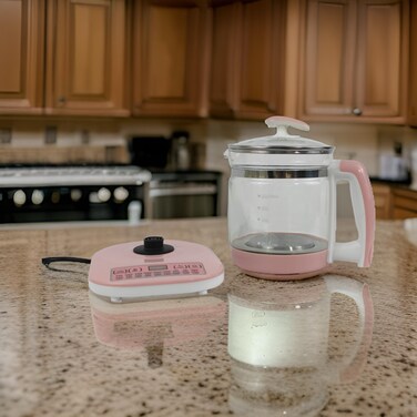 HTH Electric Kettle,Electric Tea Kettle Glass Boiler Hot Water Tea Heater with Temperature Control LCD Display,Easy to Clean