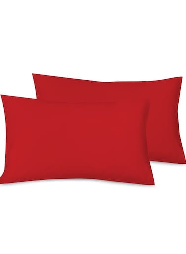 Zen Microfiber Pillowcase Pair Soft, Durable &amp; Fade-Resistant Housewife Style Pillow Covers Comfortable, Breathable &amp; Easy Care Standard Size 2 Pack - Red