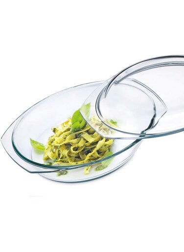 Simax oval casserole with lid,clear