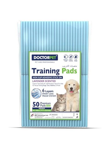 Doctor Pet Training Pads Lavender 50's (45x60cm) &ndash; Medium Rapid-Dry Leak-Proof Pads,Scented, 6 Layers Quilted, Superior Absorption, Odor Control, Pet Training for Dogs, Cats, Rabbits