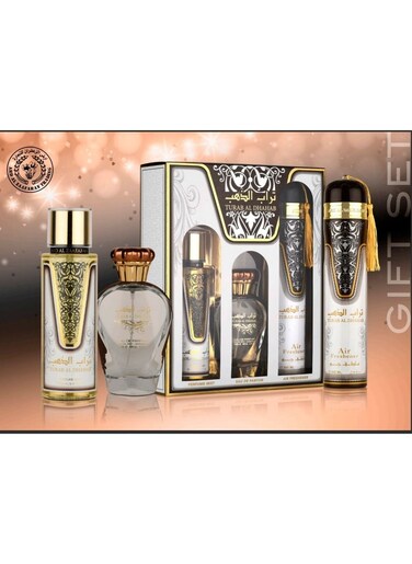 Ard Al Zaafaran Turab Al Dhahab Gift Set Eau De Parfum 100ml+250ml Body Mist+300ml Air Freshner