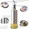Limitless 2 PCS Glass Oil Dispenser Bottle with Steel Cover Seasoning Glass Oil Bottle Leakproof Stainless Steel Cruet Thickened Glass Bottle (500 ML)