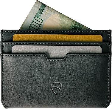 Vaultskin MOORGATE Slim Card Holder - Minimalist Leather Wallet, RFID Blocking Sleeve, Fits Front Pocket, for Men and Women
