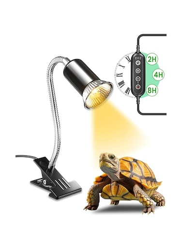 Bonlux Tortoise Heat Lamp,Terrarium Heat Lamp with time Cycle,E27 200w Dimmable Reptile Heat Spotlight,Clip on Heat Lamp for Reptiles, Strong Clips, Ideal for Aquarium Tanks and Basking(NO Bulb)