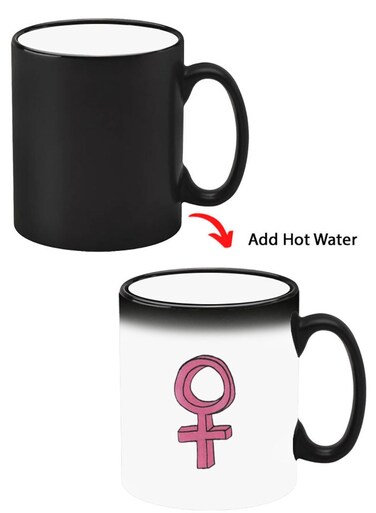 Color Changing Heat Sensitive Ceramic Mug, Image Revealed When HOT Liquid is Added! Girl power 1