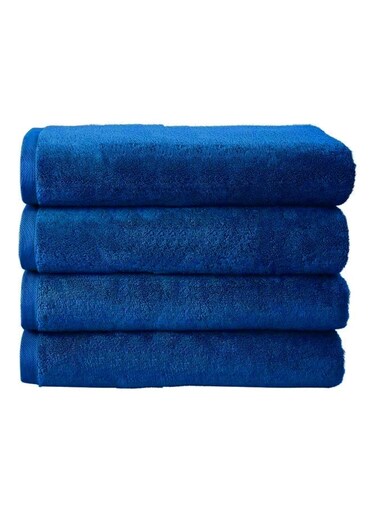 MAXQON Pack Of 4 - Hand Towel - 100% Cotton 600 GSM Medium Size (45x75cm) Highly Absorbent And Super Durable, Color Blue