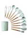 12PCS Kitchen Utensil Set Silicone Cooking Utensils Kit Spatula Heat Resistant Wooden Spoons Gadgets Tool for Non-Stick Cookware - Assorted Color