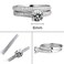 Silver Double Zircon Wedding Rings Set, Ring Size:9