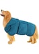 Avont Dog Bathrobe Microfiber Hair Towel Coats Hoodie Warmer for Pets Shower Beach Drying -XL Blue