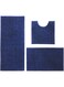 Dvaorc 3 Pieces Bathroom Rug Set, Shaggy Ultra Soft Non Slip Bathroom Mat Set, Includes U-Shaped Contour Toilet Mat Plush Bath Mats for Bathroom, Tub, Shower (Machine Washable) Navy