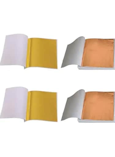Gold leaf company Gold Leaf Sheets, 200 Sheets, Gilding Foil for Gilding, Resin Art, Decoration Crafting, Paintings, Arts Crafts, Nail Deco,Furniture, Size (3.15" by 3.35")(GOLD LEAF &amp; ROSE GOLD LEAF)