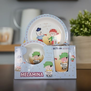 5 Pcs Melamine Set: Colorful Dinner Set for Kids (Blue) ID1628
