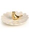 TERRIFI Small Ceramic Jewelry Tray with Gold Bird, Elegant Trinket Dish for Rings, Earrings, Necklaces, Bracelets, Ideal for Entryway, Dresser Decor, Gift for Women and Girls