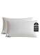 Hotel-Style Bed Pillow 2-Piece(900 g Each)Luxury Down Alternative Pillow Breathable Covers With Brushed Microfiber and Satin Stripes, White