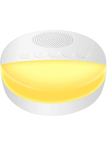 Jemey White Noise Machine, Sleep Aid for Baby Kids Adults, Portable Sleep Therapy Machine with Soft Night Light and Timer Memory Function for Home Office Travel (Round)