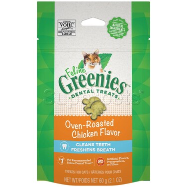 Greenies Feline Dental Treats Oven Roasted Chicken Flavour for Cat 60g - 2.1 oz.