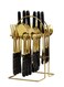 24 Piece Stainless Steel Hanging Cutlery Set with Stand for 6 People Mirror Finish Flatware for Home and Kitchen Use