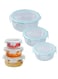 Glass Meal Prep Containers (3 pcs Round) - Glass Food Storage Containers with Lids, Glass Lunch Box, Portion Control, Airtight, Glass Bento Box Lunch Containers- 3P Round Blue