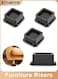 4 Pack Adjustable Furniture Risers, Heavy Duty Bed and Chair Leg Extenders, Stackable Square Risers for Tables, Sofas, Desks, Cabinets, Beds (1 Inch * 4 Pack)