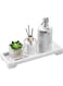 Luxspire Vanity Tray, Toilet Tank Storage Tray, Resin bathtub tray bathroom tray Marble Pattern Tray, Vanity Organizer for Tissues, Candles, Soap, Towel, Plant, etc - White Marble