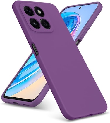Muzz Case For Honor X8b Liquid Silicon Case, Soft Microfiber Lining Cushion Slim Shell Shockproof Protective Soft Gel Rubber Matte Finish Cover Camera Protection Case for Honor X8b (Blue)