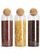 Glass Jar with Ball Cork Lid, Glass Canister with Wood Lid, Storage Container Jars for Coffee, Tea, Spice, Sugar, Salt, Set of 3 (3 PC, 1200ml)
