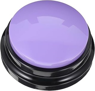 1pcs Ac Sound Button Toys Recordable Answer Buzzers Pet Training Buzzer Dog Buttons Plastic Dog Button Dog Training &amp; Behavior Aids Interactive Dog Button Sound Box (Purple)