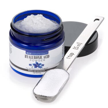 Pure Hyaluronic Acid Serum Powder, 100% NATURAL, High Molecular Weight, Locks in moisture and creates full, youthful skin - Makes 50+ ounces of anti aging Hyaluronic Acid serum!