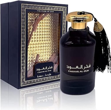 Ard Al Zaafaran Fragmade Fakhar Al Oudh Eau De Parfum Perfumes Spray 100ml, Agar Wood Sticks, Sandalwood, Spicy, Musky, Fancy Package