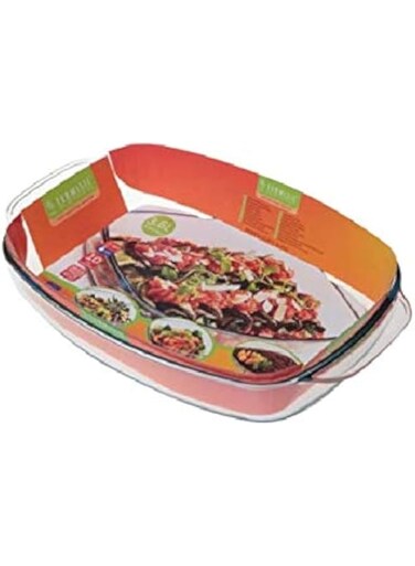 Termisil, Glass Ovenware Rectangular, 3.6L,Borosilicate (Heat-Resistant) Glass, Suitable For Gas Cooker, Electrical And Oven.