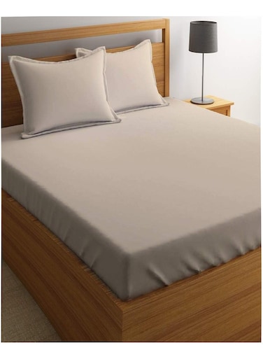 Queen Size Cream 4 Pcs Set Soft Wrinkle Microfiber Bed Sheet Set with Pillow Covers 1 Flat Sheet 230X305cm 1 Fitted Sheet 150X200cm 2 Pillowcases 50X75cm