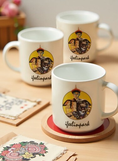 Mugs with Emperor Qianlong(Chinese) pattern, Large Coffee Mug with Handle, Gifts for Children