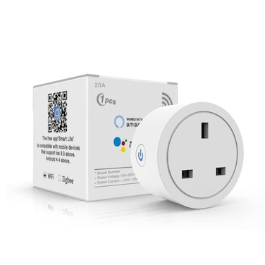 UanTii Tuya Wifi Smart Plug 20A Wireless Socket Mini Wifi Outlet Timing Schedule Function Smart Life App Remote Control Works with Amazon Alexa Google Home Siri Samsung Smart Things (1 Pcs)
